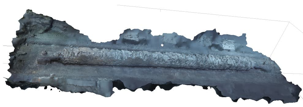 Getextureerd 3D-model van de anode.